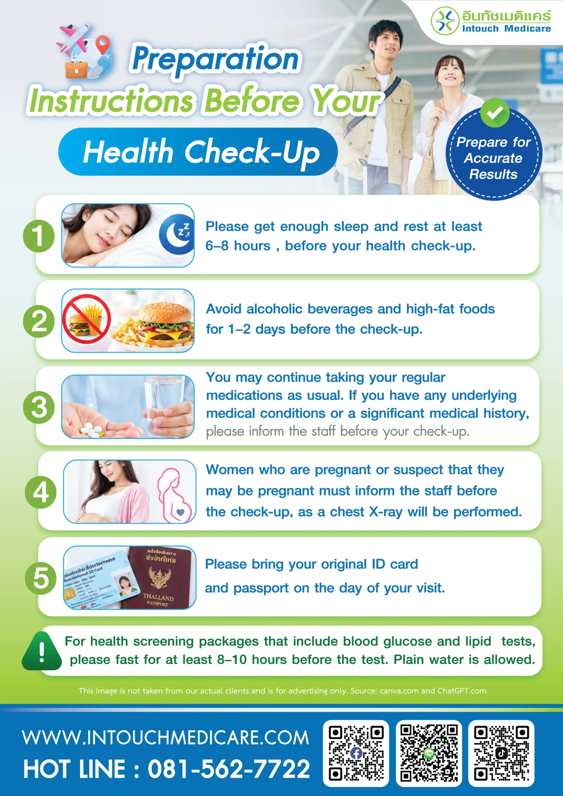 Preparation Instructions Before Your Health Check-Up