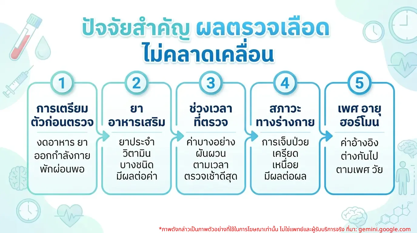 သွေးစစ်ဆေးမှုရလဒ်များကို သက်ရောက်မှုရှိသော အချက်အလက်များကို ပြသသည့် အင်ဖိုဂရပ်ဖစ်