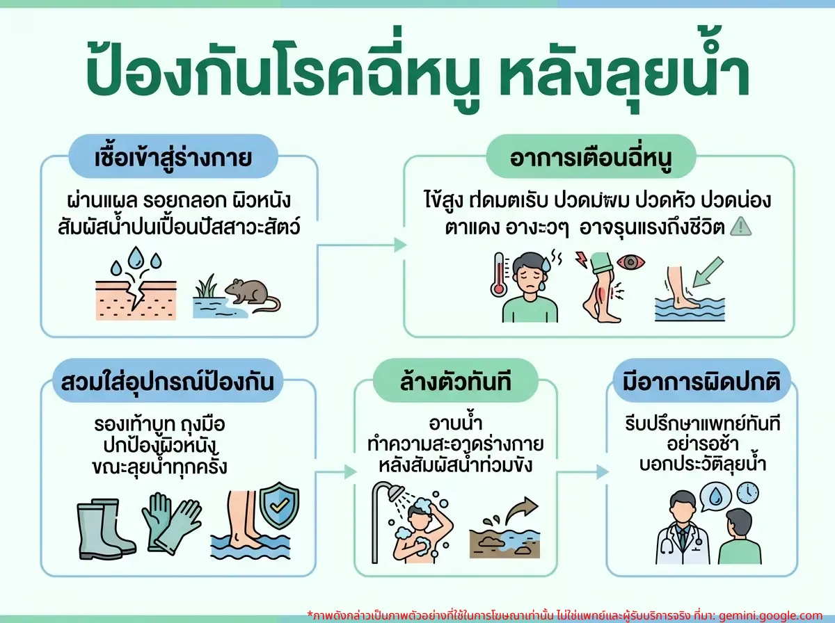 การป้องกันโรคฉี่หนูหลังลุยน้ำ
