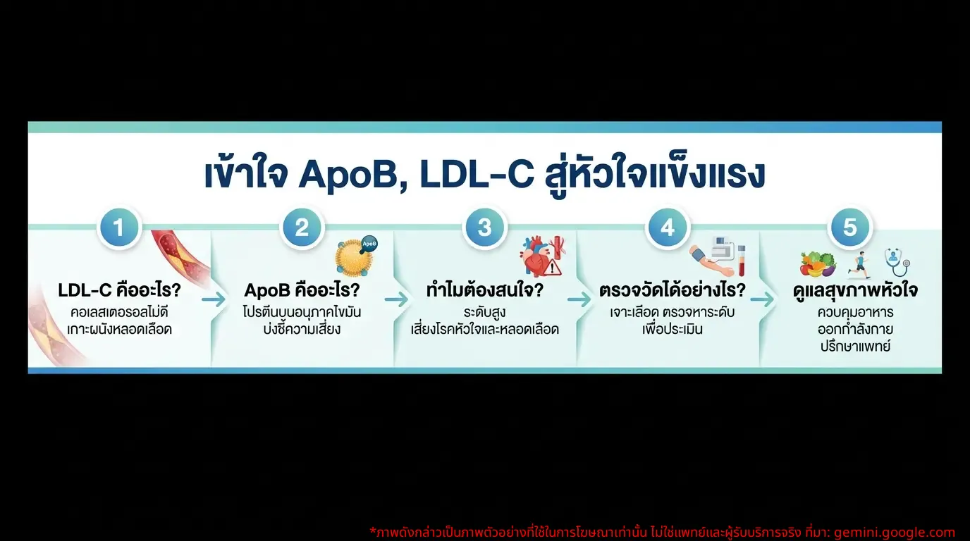 อินโฟกราฟิก: ทำความเข้าใจ ApoB และ LDL-C เพื่อสุขภาพหลอดเลือดหัวใจ