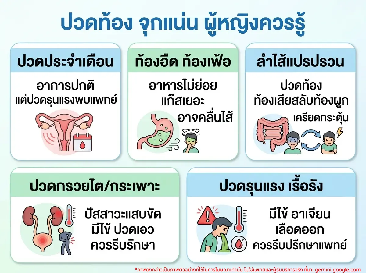 ผู้หญิงจับท้อง มีอาการปวดท้อง จุกแน่น